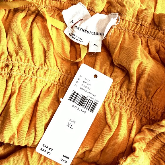 Anthropologie Smocked Tube Top NWT Mango XL - Picture 4 of 6